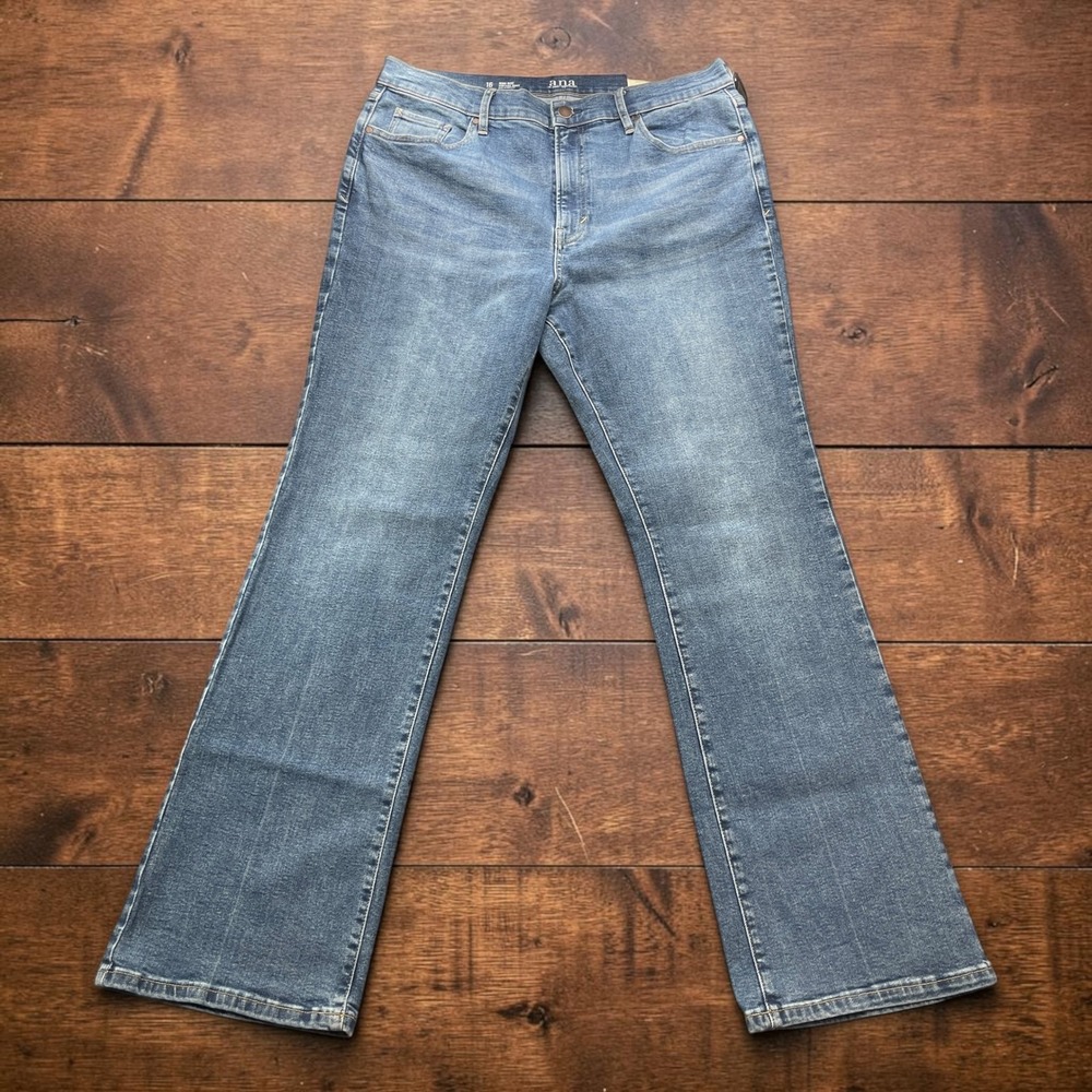 NEW ANA A New Approach High Rise Vintage Bootcut Jeans Blue Size 16 NWT
